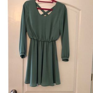 Sea foam green long sleeved dress